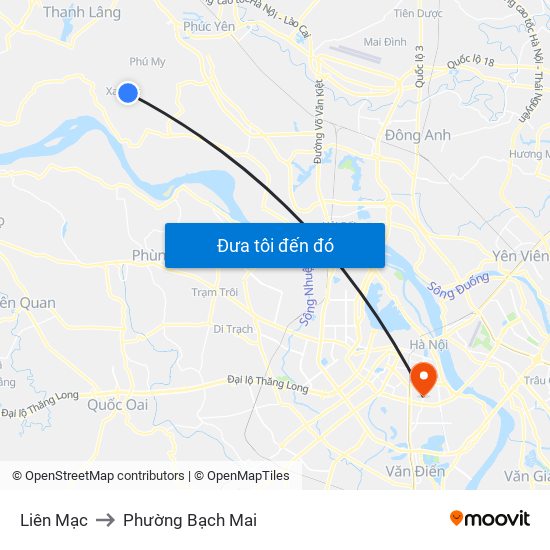 Liên Mạc to Phường Bạch Mai map