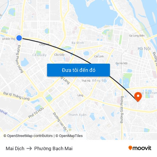 Mai Dịch to Phường Bạch Mai map