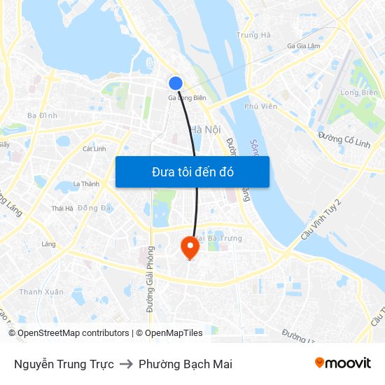 Nguyễn Trung Trực to Phường Bạch Mai map