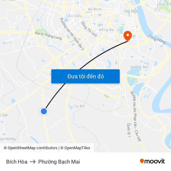 Bích Hòa to Phường Bạch Mai map