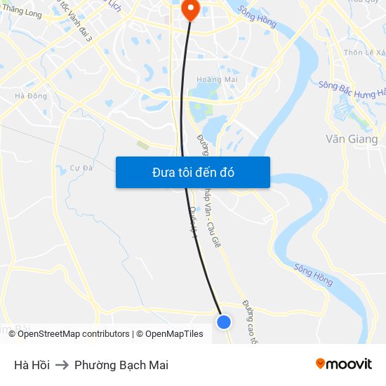 Hà Hồi to Phường Bạch Mai map