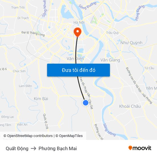 Quất Động to Phường Bạch Mai map