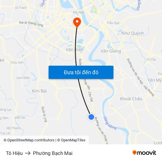 Tô Hiệu to Phường Bạch Mai map