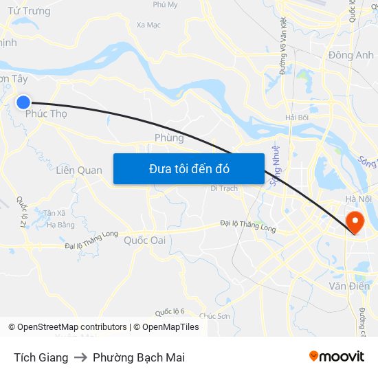 Tích Giang to Phường Bạch Mai map