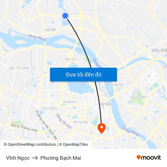 Vĩnh Ngọc to Phường Bạch Mai map