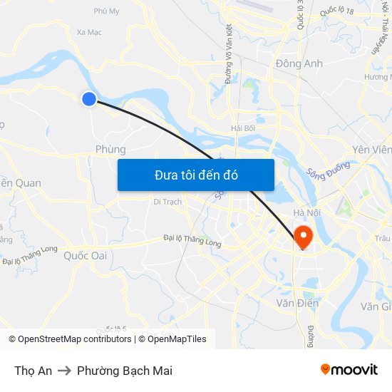 Thọ An to Phường Bạch Mai map