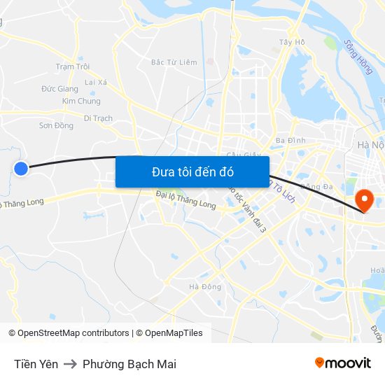 Tiền Yên to Phường Bạch Mai map