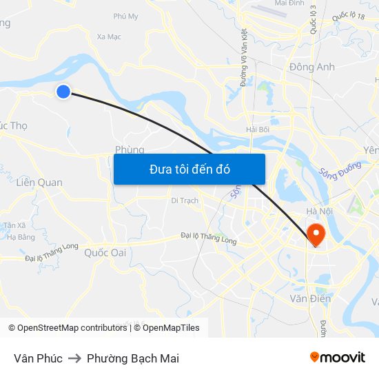 Vân Phúc to Phường Bạch Mai map