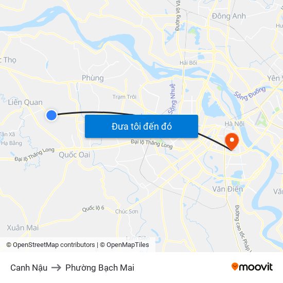 Canh Nậu to Phường Bạch Mai map