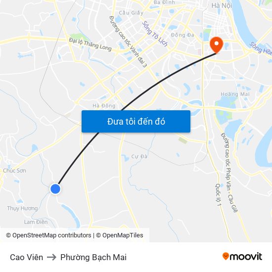 Cao Viên to Phường Bạch Mai map