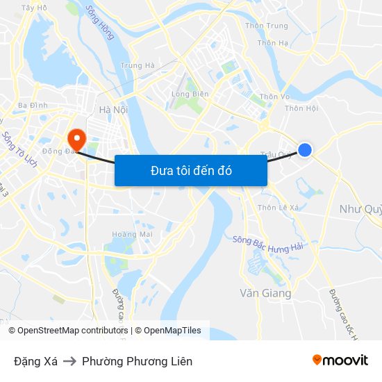 Đặng Xá to Phường Phương Liên map