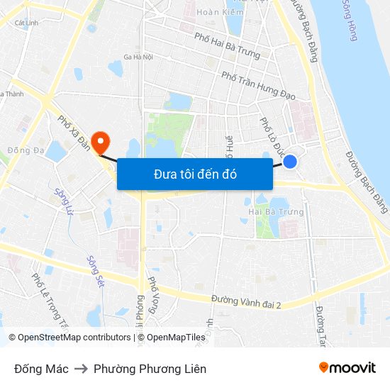 Đống Mác to Phường Phương Liên map