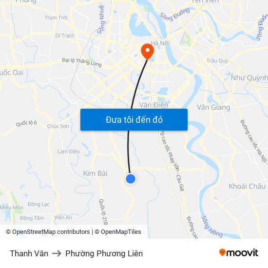 Thanh Văn to Phường Phương Liên map
