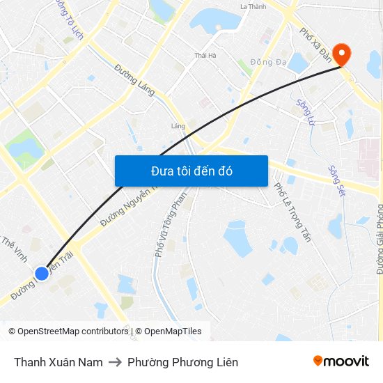 Thanh Xuân Nam to Phường Phương Liên map