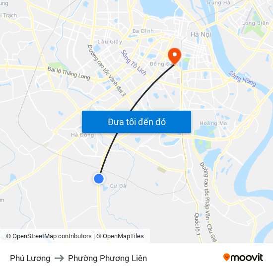 Phú Lương to Phường Phương Liên map