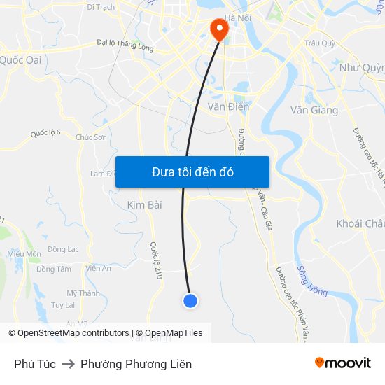 Phú Túc to Phường Phương Liên map