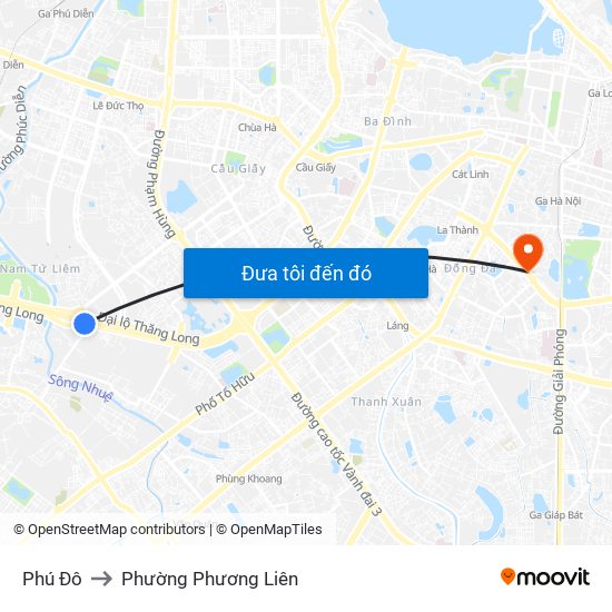 Phú Đô to Phường Phương Liên map