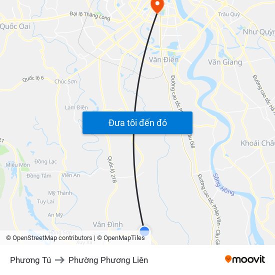 Phương Tú to Phường Phương Liên map