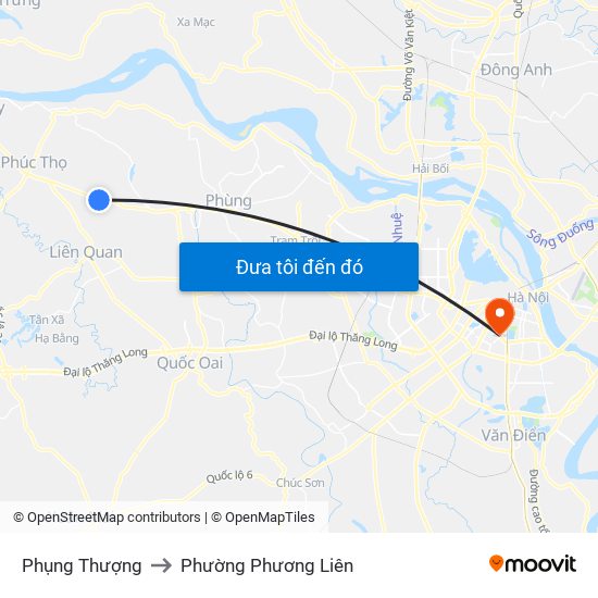 Phụng Thượng to Phường Phương Liên map