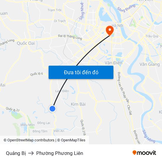 Quảng Bị to Phường Phương Liên map