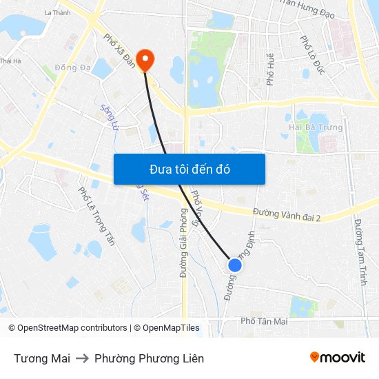 Tương Mai to Phường Phương Liên map