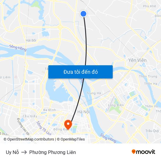 Uy Nỗ to Phường Phương Liên map