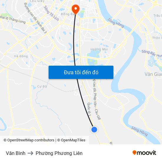 Văn Bình to Phường Phương Liên map