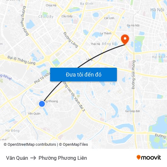 Văn Quán to Phường Phương Liên map