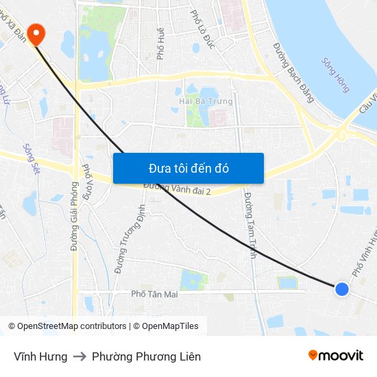 Vĩnh Hưng to Phường Phương Liên map