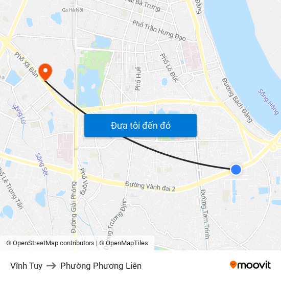 Vĩnh Tuy to Phường Phương Liên map