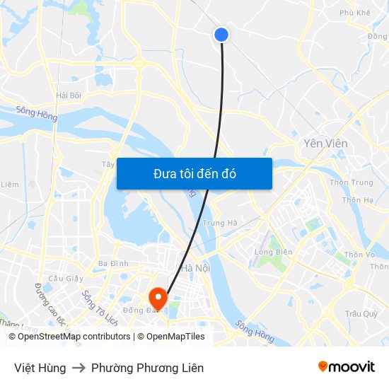 Việt Hùng to Phường Phương Liên map