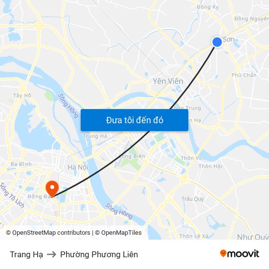 Trang Hạ to Phường Phương Liên map