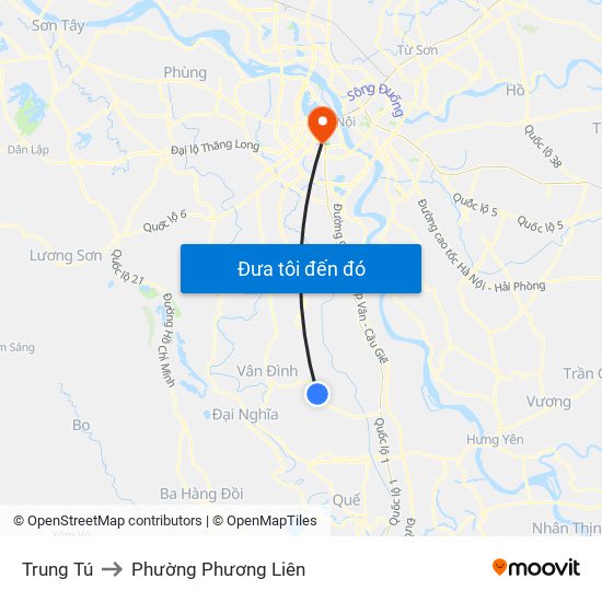 Trung Tú to Phường Phương Liên map