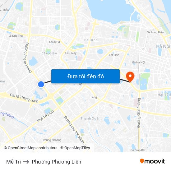 Mễ Trì to Phường Phương Liên map