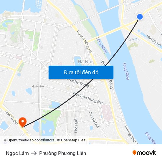 Ngọc Lâm to Phường Phương Liên map