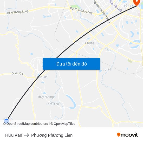 Hữu Văn to Phường Phương Liên map