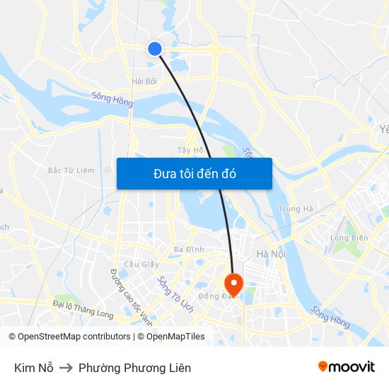 Kim Nỗ to Phường Phương Liên map