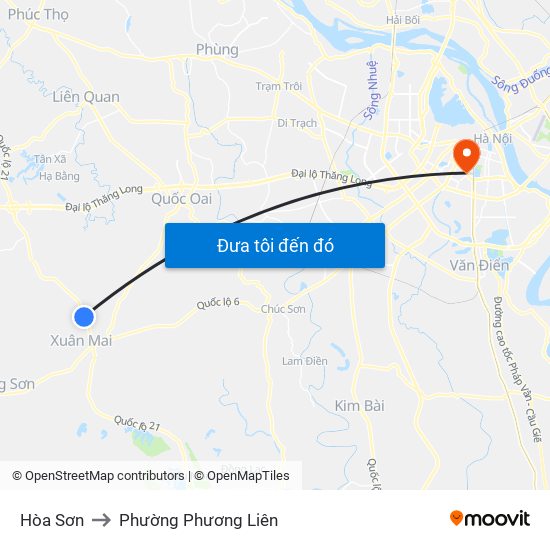 Hòa Sơn to Phường Phương Liên map