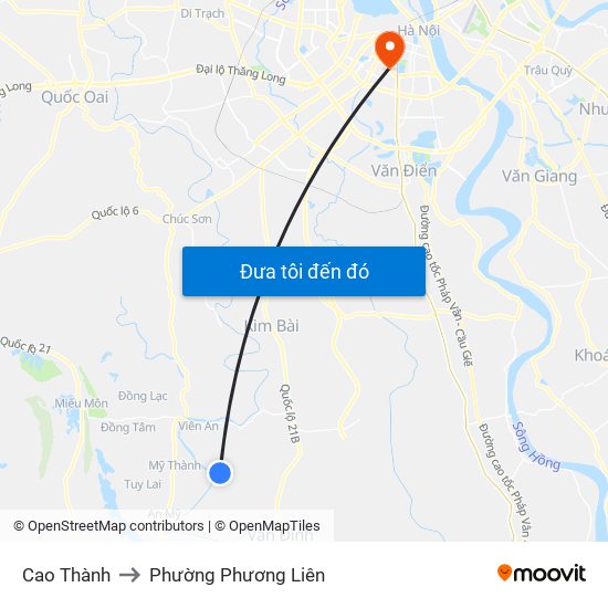 Cao Thành to Phường Phương Liên map