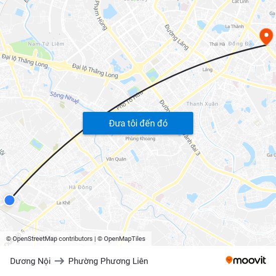 Dương Nội to Phường Phương Liên map