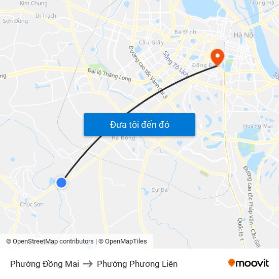 Phường Đồng Mai to Phường Phương Liên map