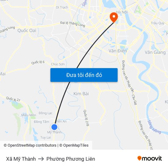 Xã Mỹ Thành to Phường Phương Liên map