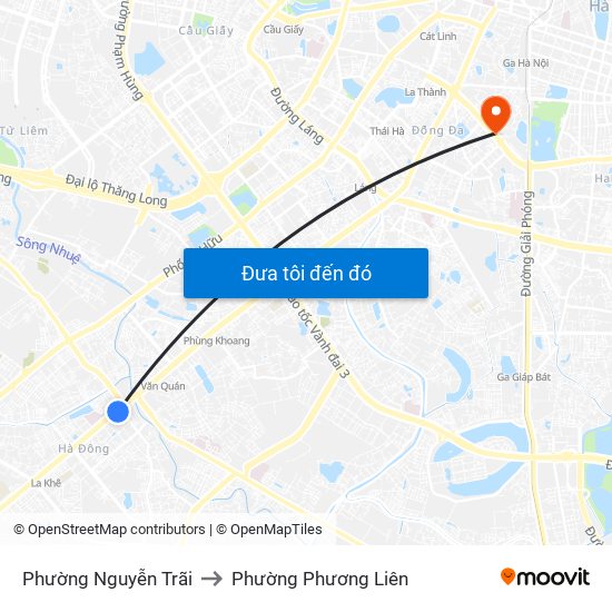 Phường Nguyễn Trãi to Phường Phương Liên map