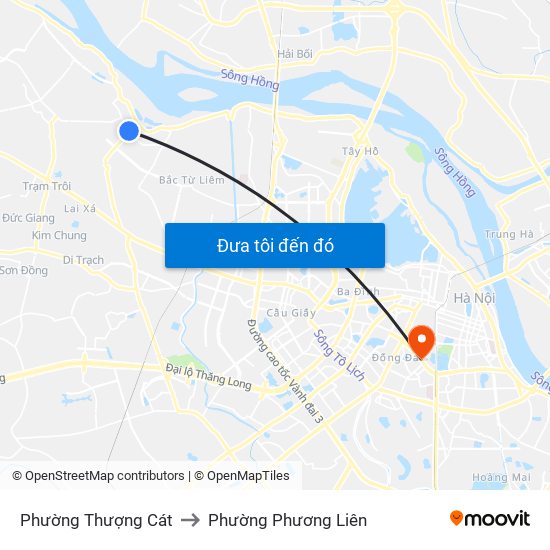 Phường Thượng Cát to Phường Phương Liên map