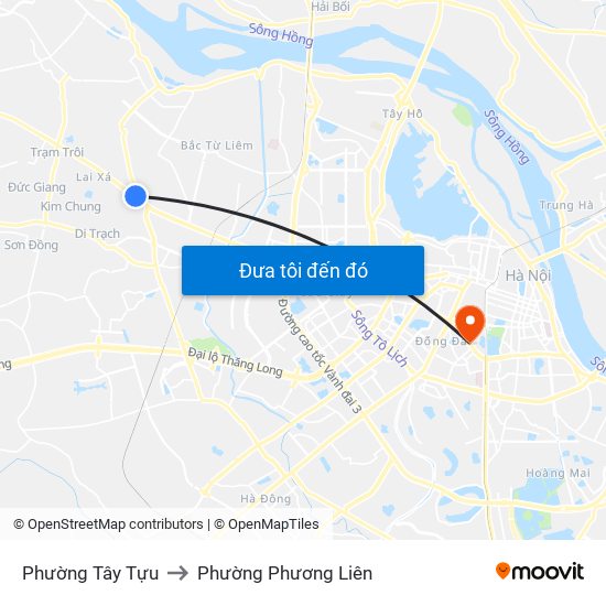 Phường Tây Tựu to Phường Phương Liên map