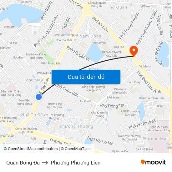 Quận Đống Đa to Phường Phương Liên map