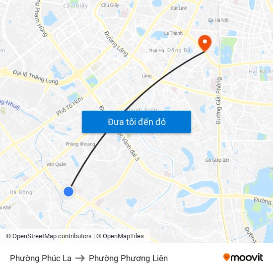 Phường Phúc La to Phường Phương Liên map