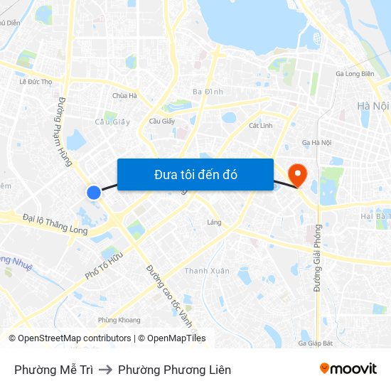 Phường Mễ Trì to Phường Phương Liên map