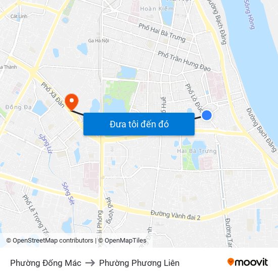 Phường Đống Mác to Phường Phương Liên map