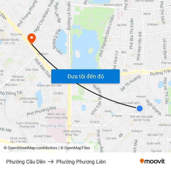 Phường Cầu Dền to Phường Phương Liên map